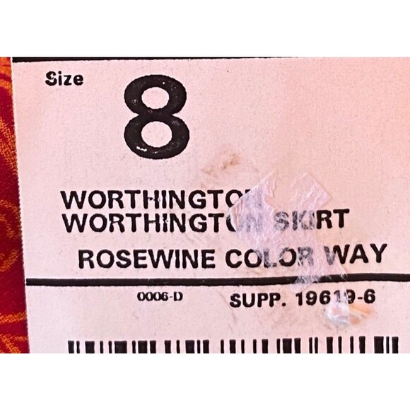 Worthington vintage size 8 Georgette faux wrap, long maxi skirt floral medallion - Picture 6 of 8